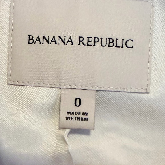 Banana Republic Linen Cotton Herringbone Suit Set | Belted Jacket & Pants Size 0 - Picture 4 of 11